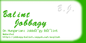 balint jobbagy business card